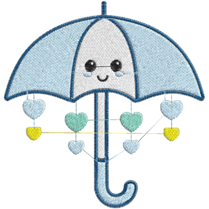 Matriz de Bordado Guarda Chuva de Coração 